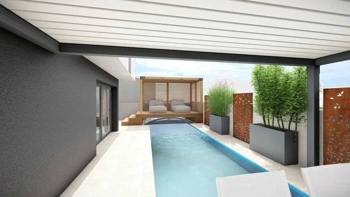 Conception 3D : Réalisation de couloir de nage et terrasse paysagère à Portet-sur-Garonne